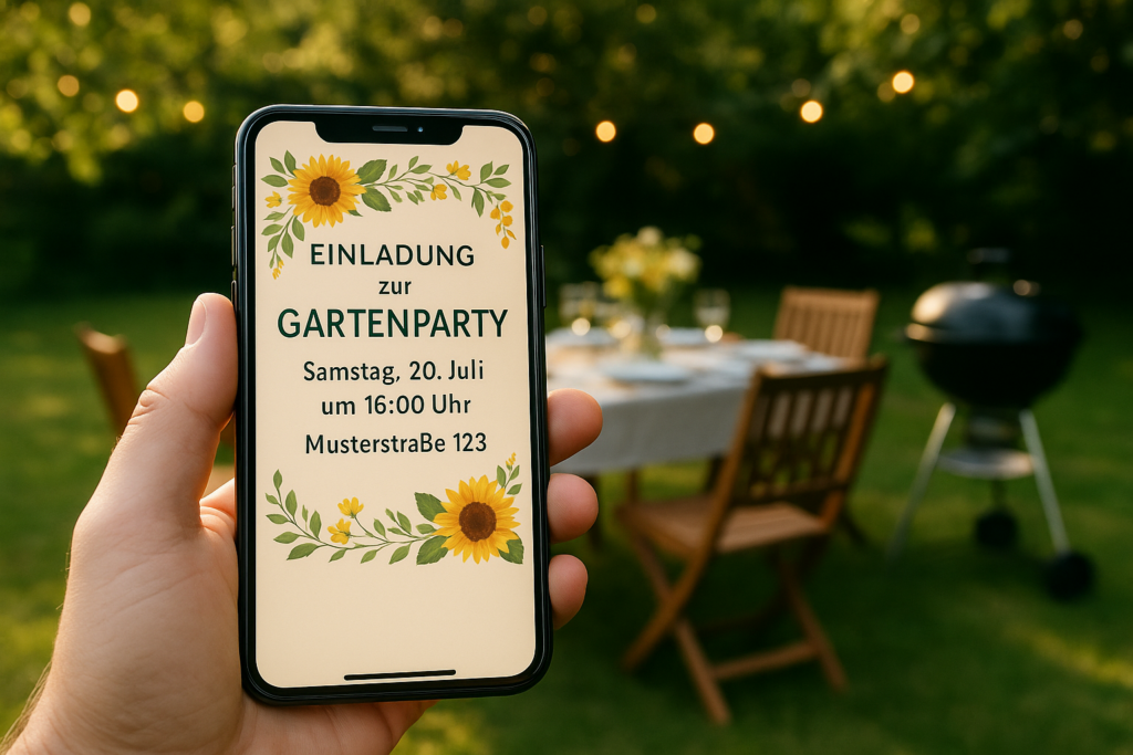 Einladung Sommerfest Vorlagen - digitale Einladungen für Gartenparty, Grillparty und Aperol-Abend von eCardino