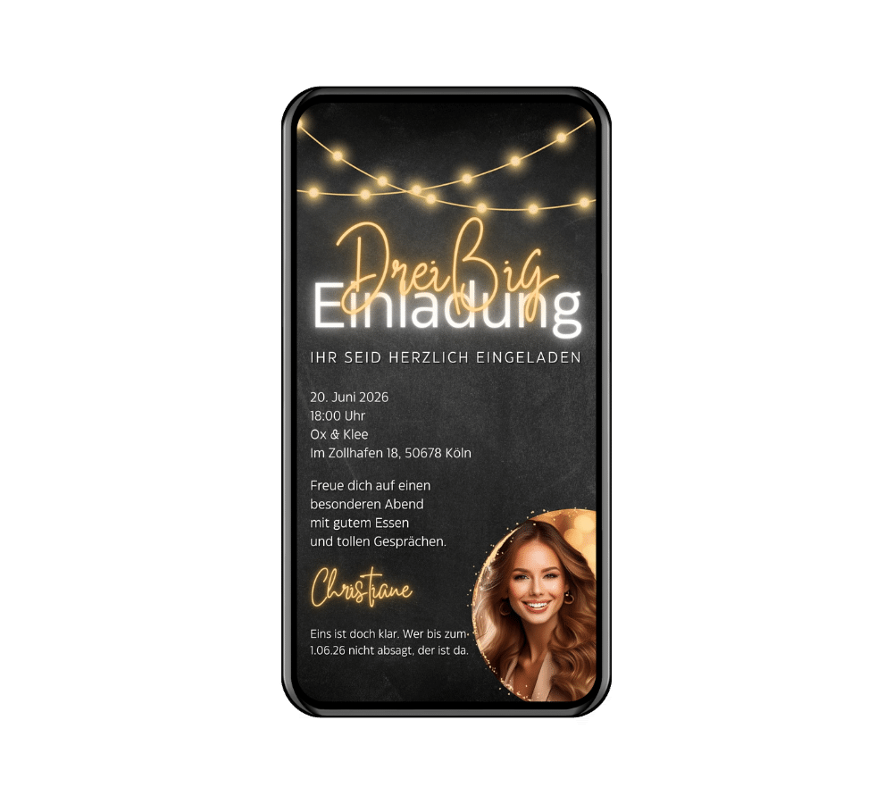 Einladung zum 30. Geburtstag