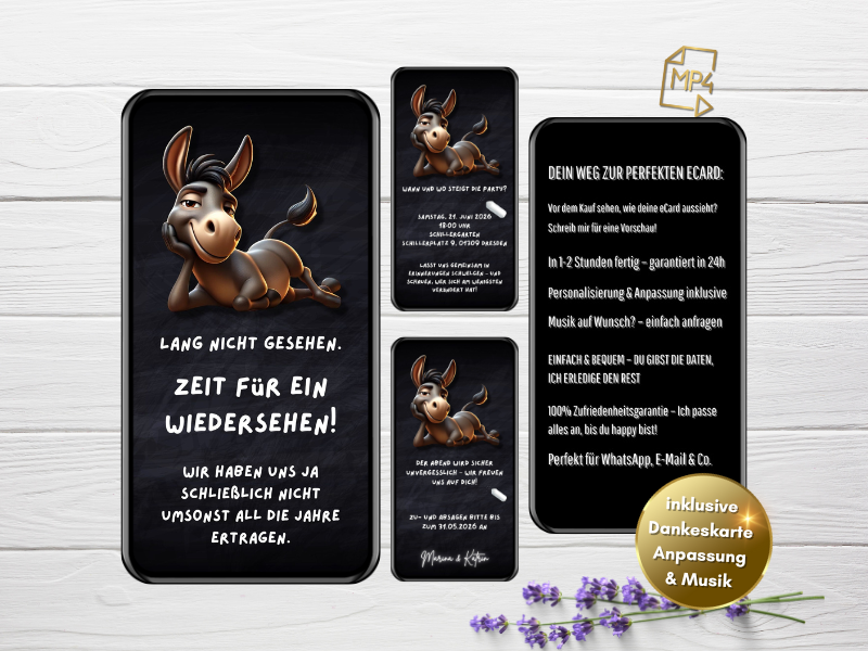 Moderne digitale Einladung für ein persönliches Klassentreffen