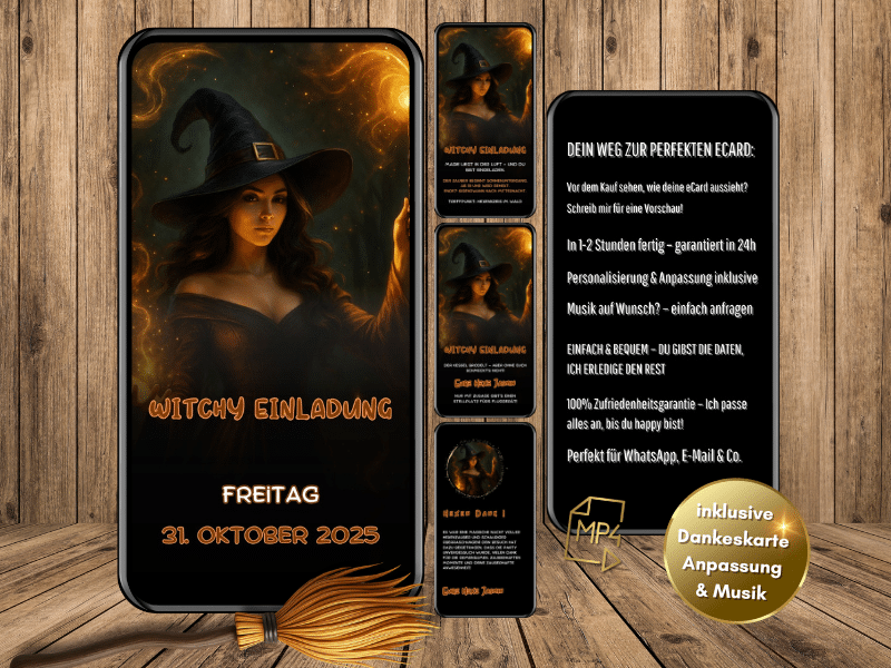 WhatsApp Halloween Einladung als digitale eCard mit animiertem Design